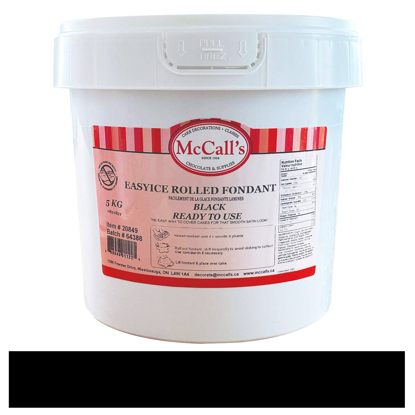 EASYICE BLACK ROLLED FONDANT - 5 KG
