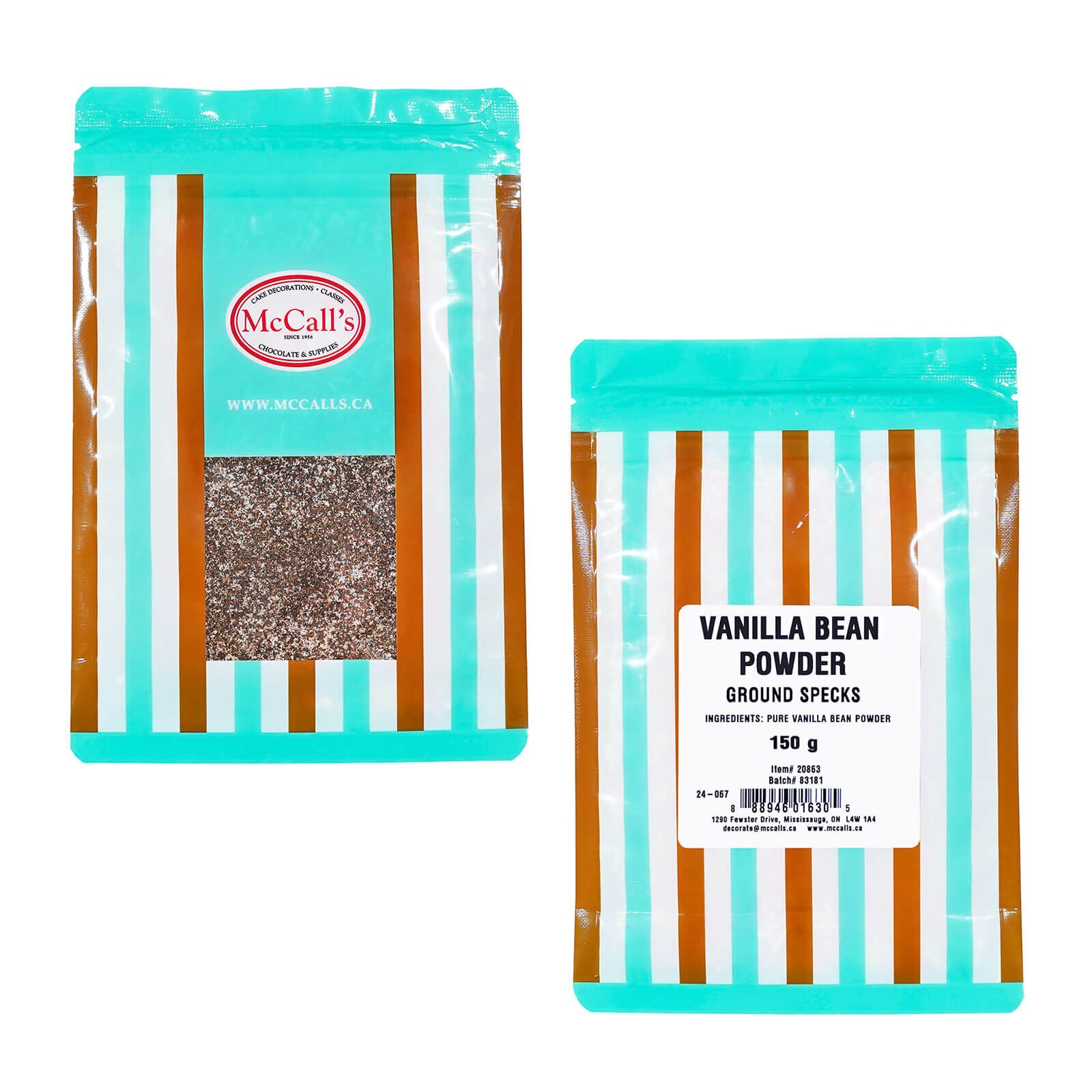 Pure Ground Natural Vanilla Bean Powder Specks 150 g |McCall's