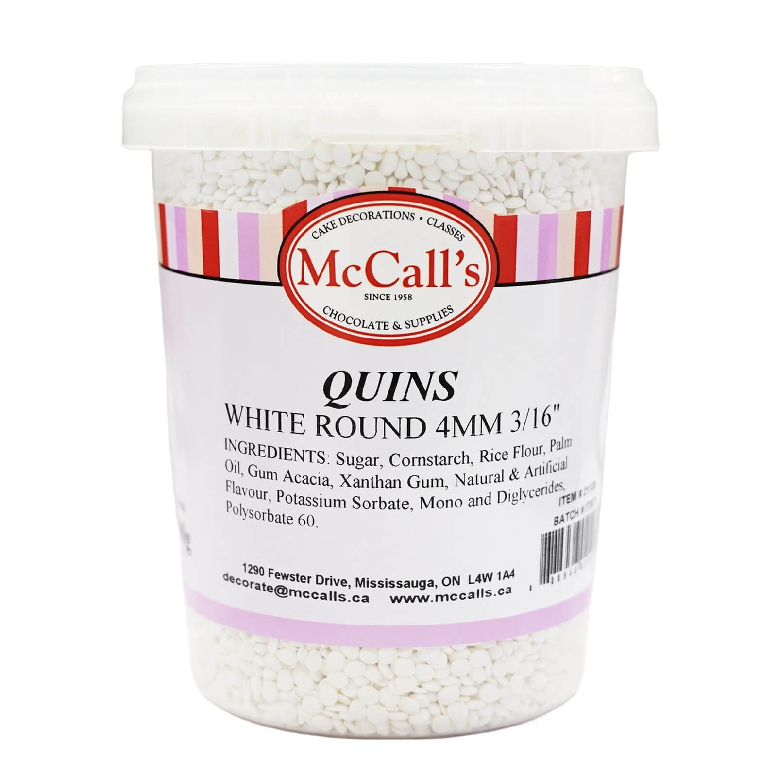 QUINS CONFETTI WHITE 4 MM, 3/16" 600 G