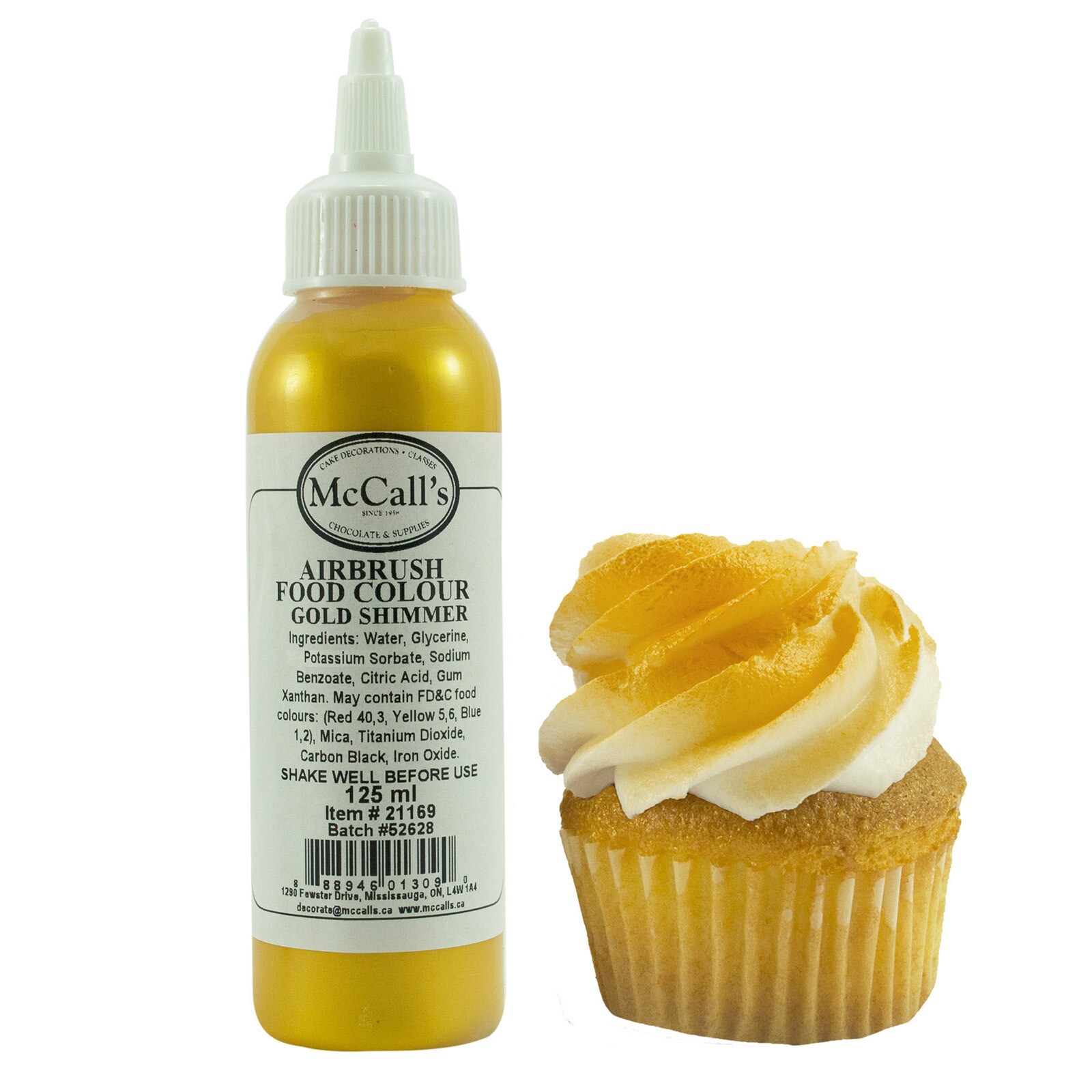 AIRBRUSH FOOD COLOR - RADIAN GOLD SHIMMER 125 ML / 4 OZ