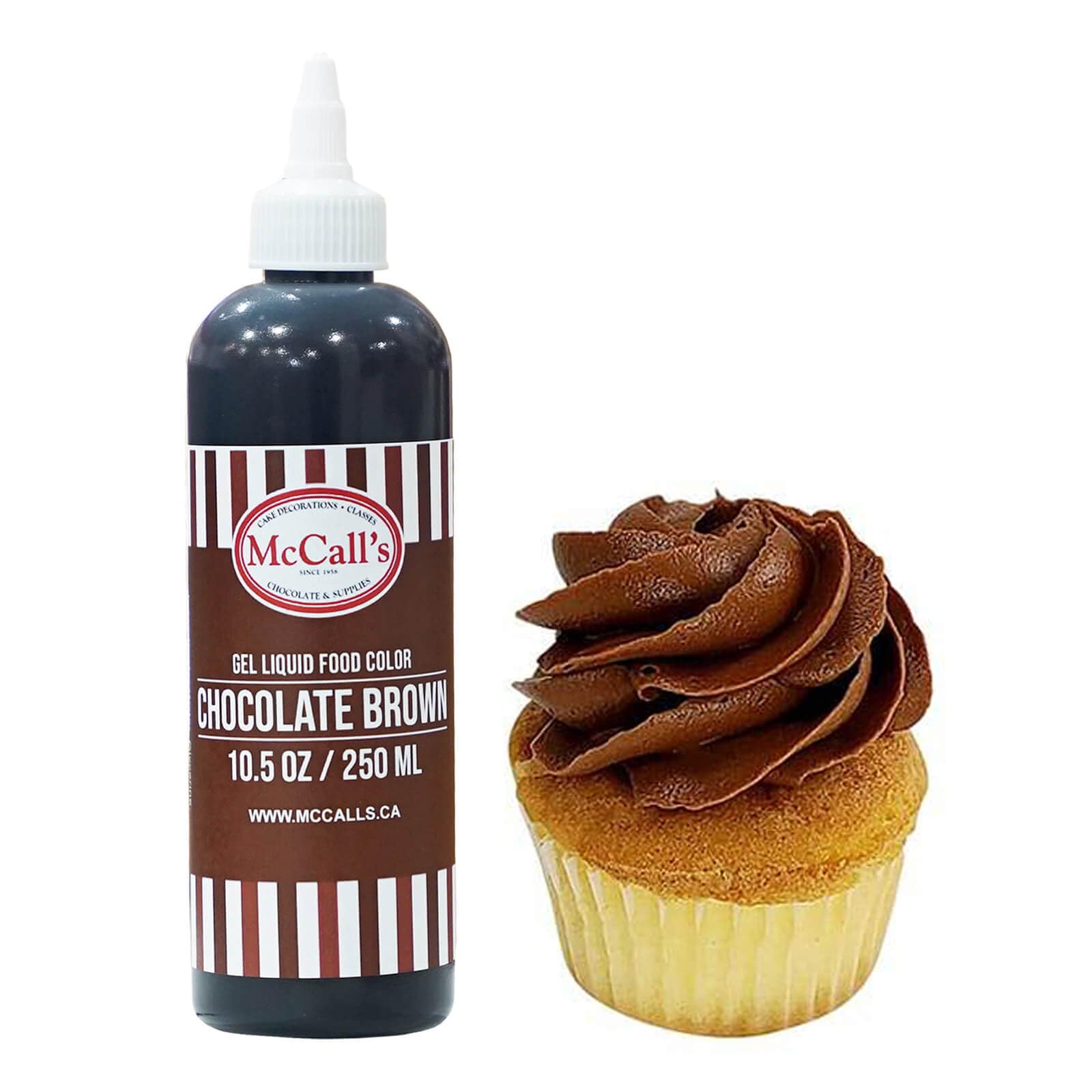 LIQUID GEL FOOD COLOR - CHOCOLATE BROWN 250 ML / 10.5 OZ