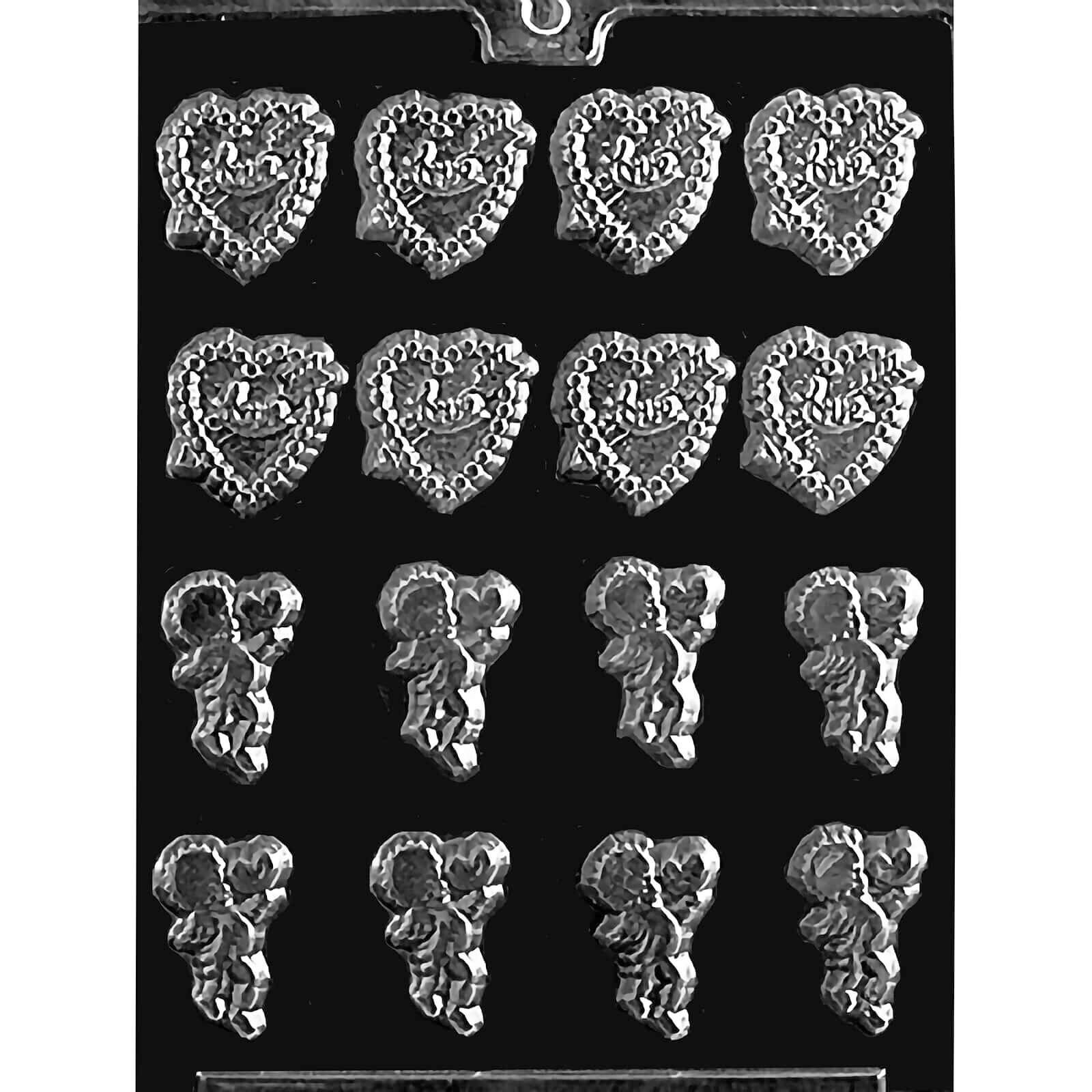 MOLD - BITE SIZED HEARTS AND CUPIDS (16)