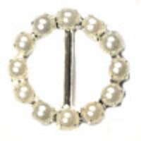 3/4" ROUND PEARL BLING BUCKLE