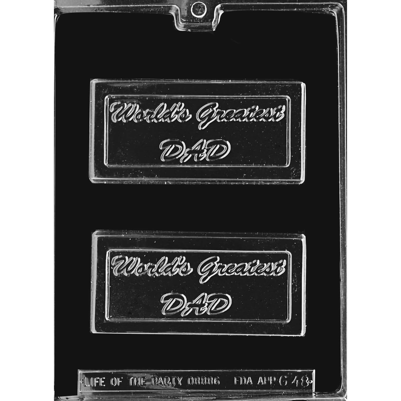 MOLD - "WORLDS GREATEST DAD" PLAQUE 5 3/8" X 2 1/8" X 1/2" (2)