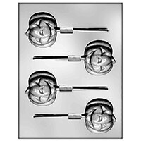 MOLD - PUMPKIN LOLLY 2 3/8" (4)