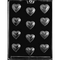 MOLD - HEART PIECES 1 1/4 X 1 1/2 X 3/8" (12)