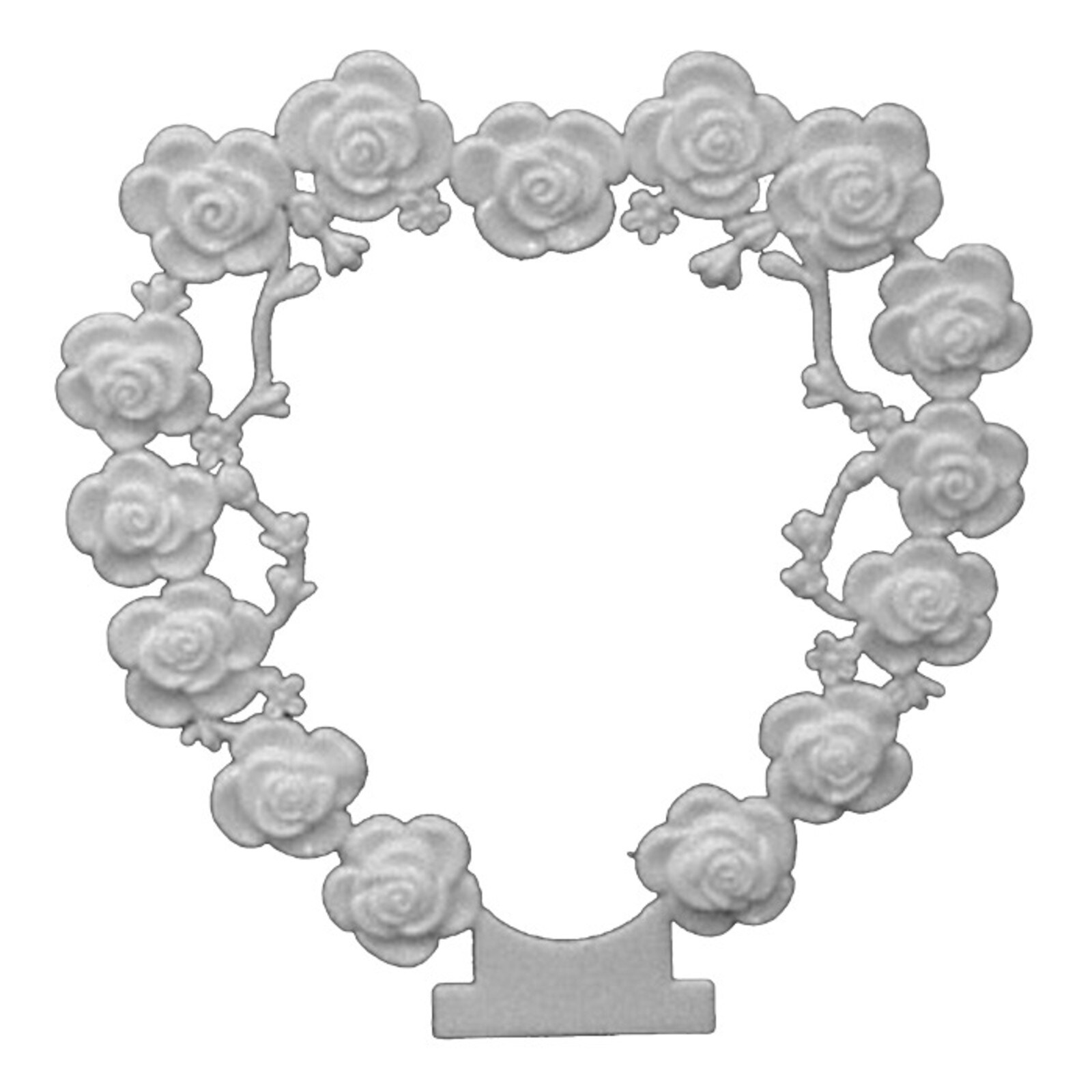 WHITE FLOWER HEART TRELLIS 6.5"