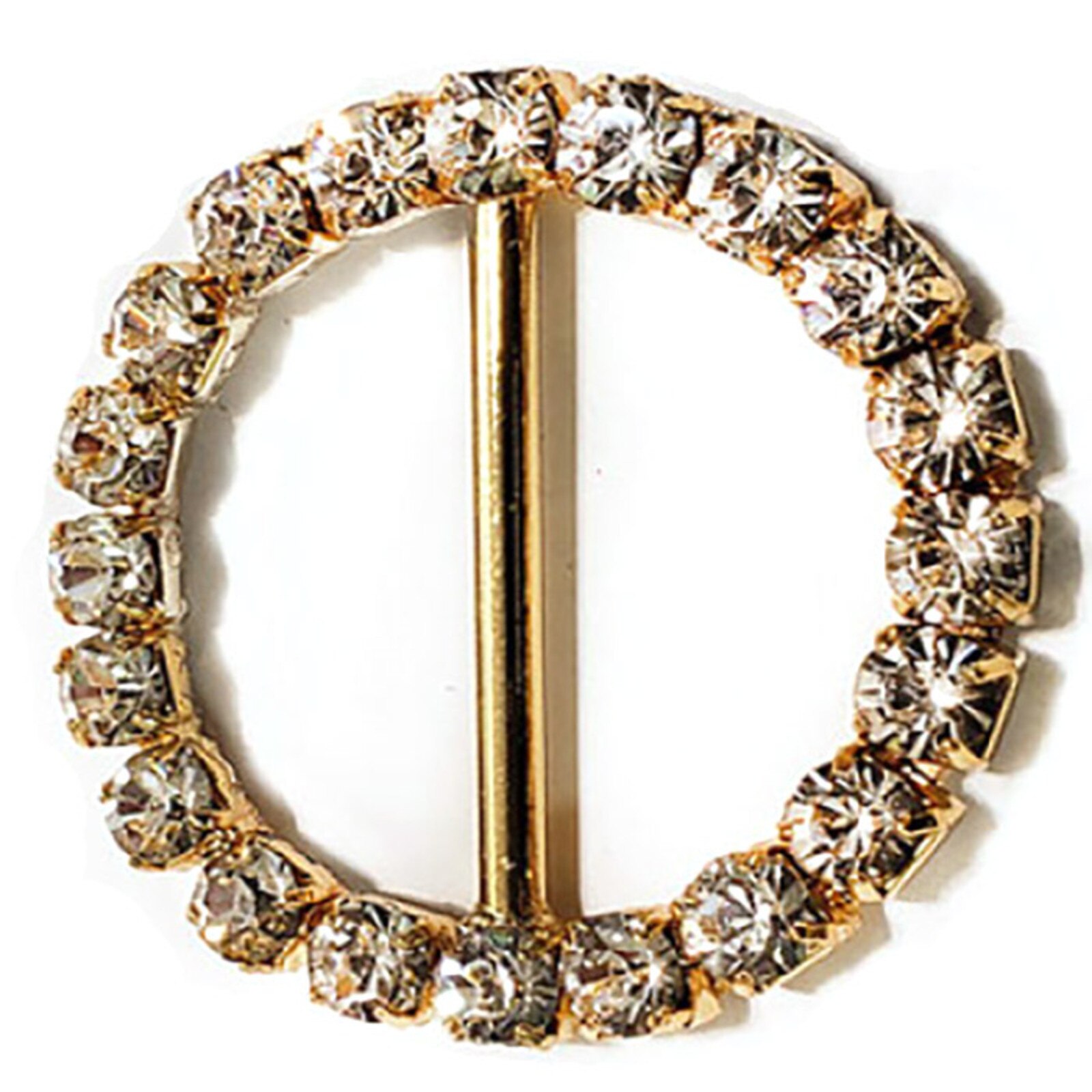 BLING BUCKLE - GOLD ROUND 7/8"