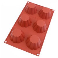 SILICON PAN - FLUTED CUP 3" (6 CAVITIES)