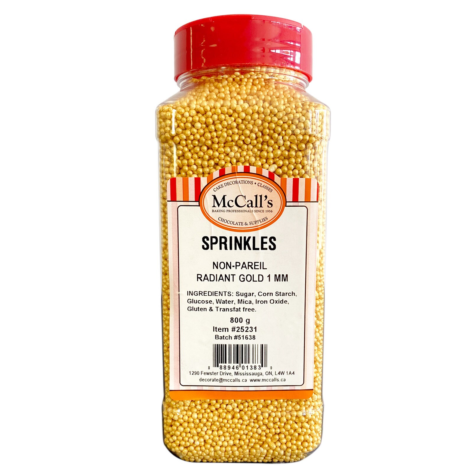 SPRINKLES NON-PAREIL RADIANT GOLD 1 MM 800 G
