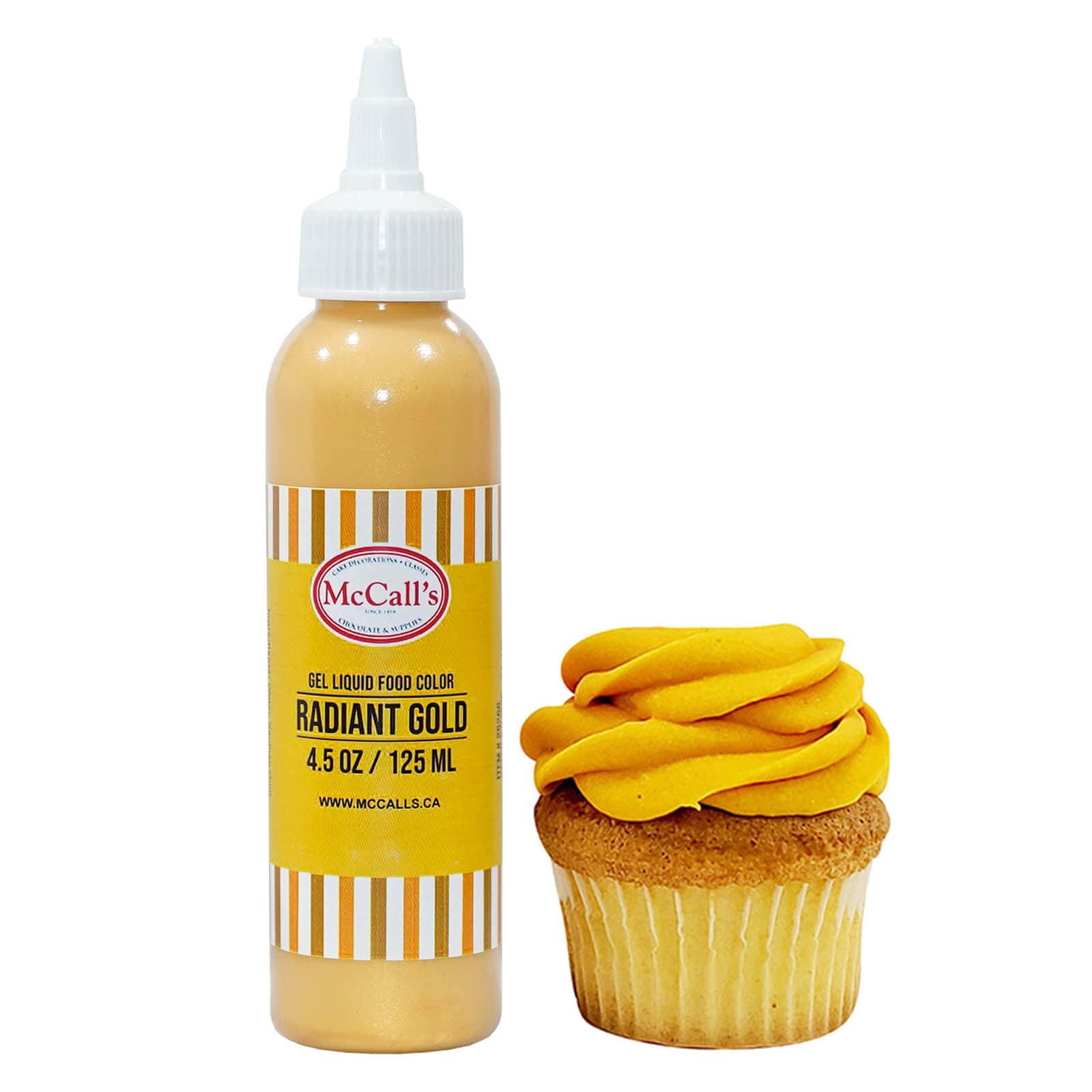 LIQUID GEL FOOD COLOR - RADIANT GOLD 125 ML, 4.5 OZ