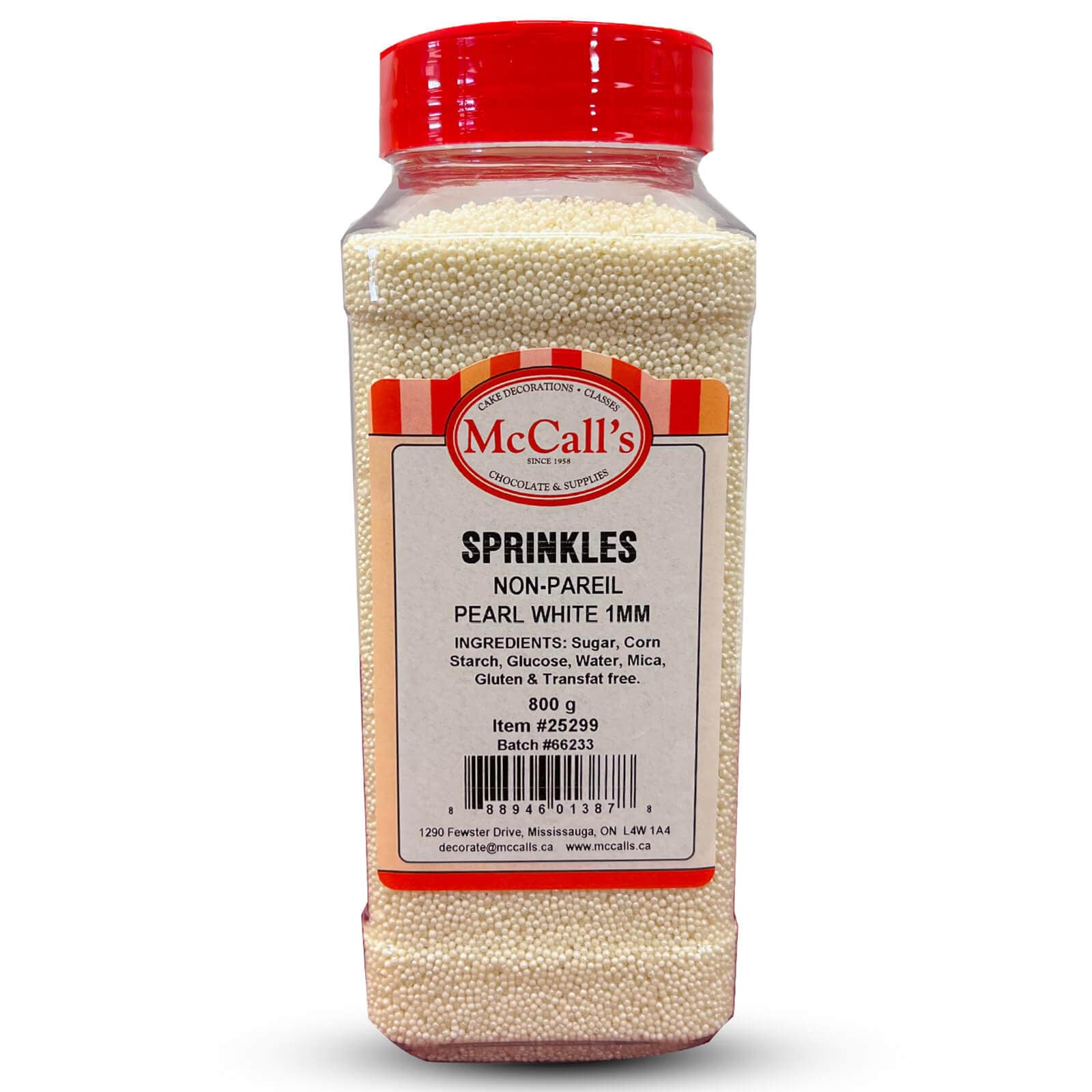 SPRINKLES NON-PAREIL PEARL WHITE MINI 800 G