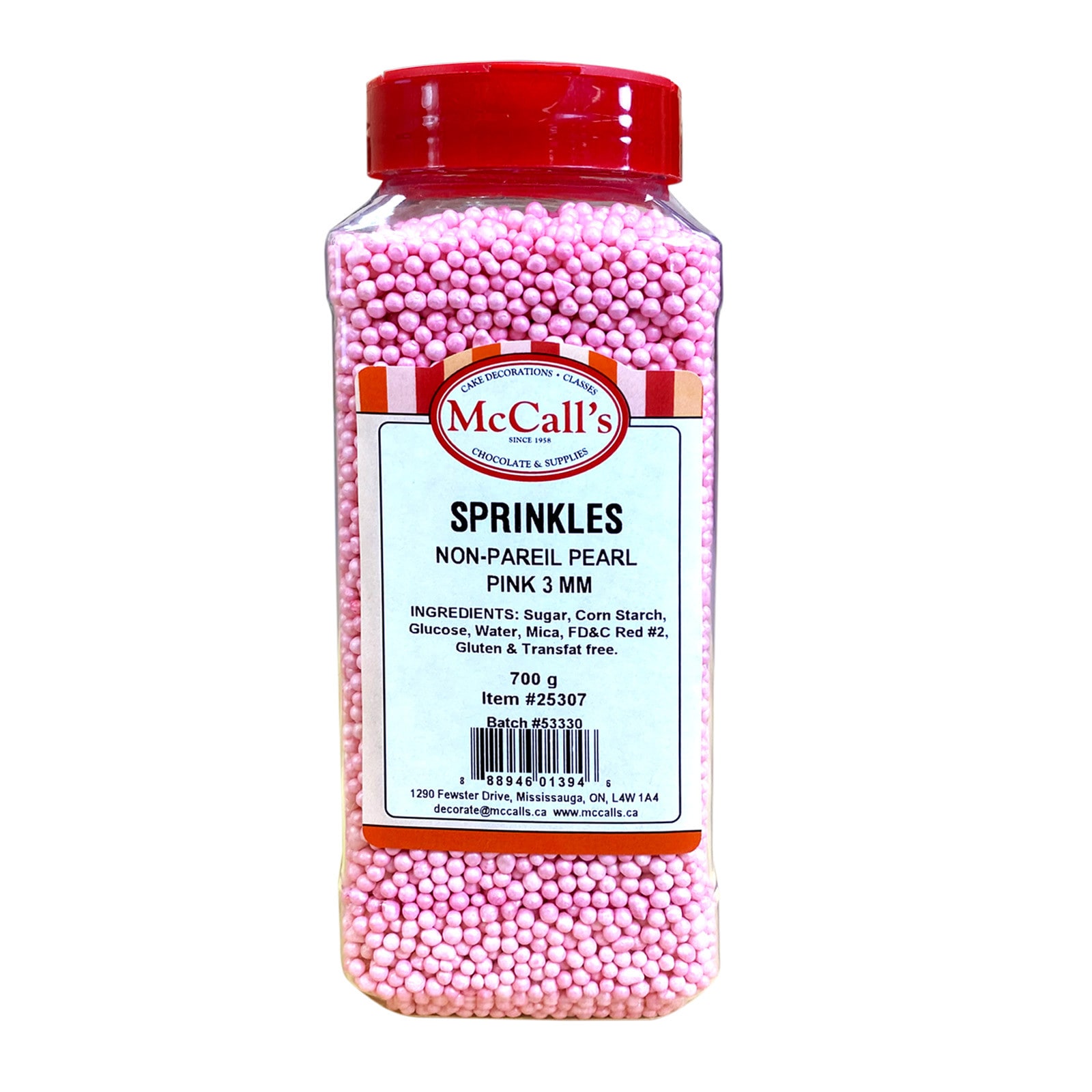SPRINKLES NON-PAREIL PEARL - PINK 3 MM 700 G