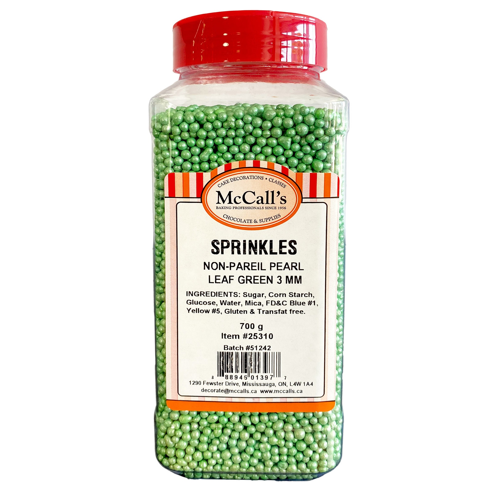 SPRINKLES NON-PAREIL PEARL - LEAF GREEN 3 MM 700 G