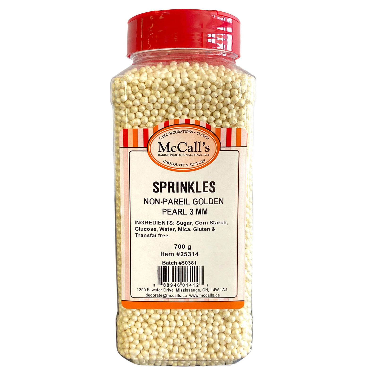 SPRINKLES NON-PAREIL GOLDEN PEARL 3 MM 700 G