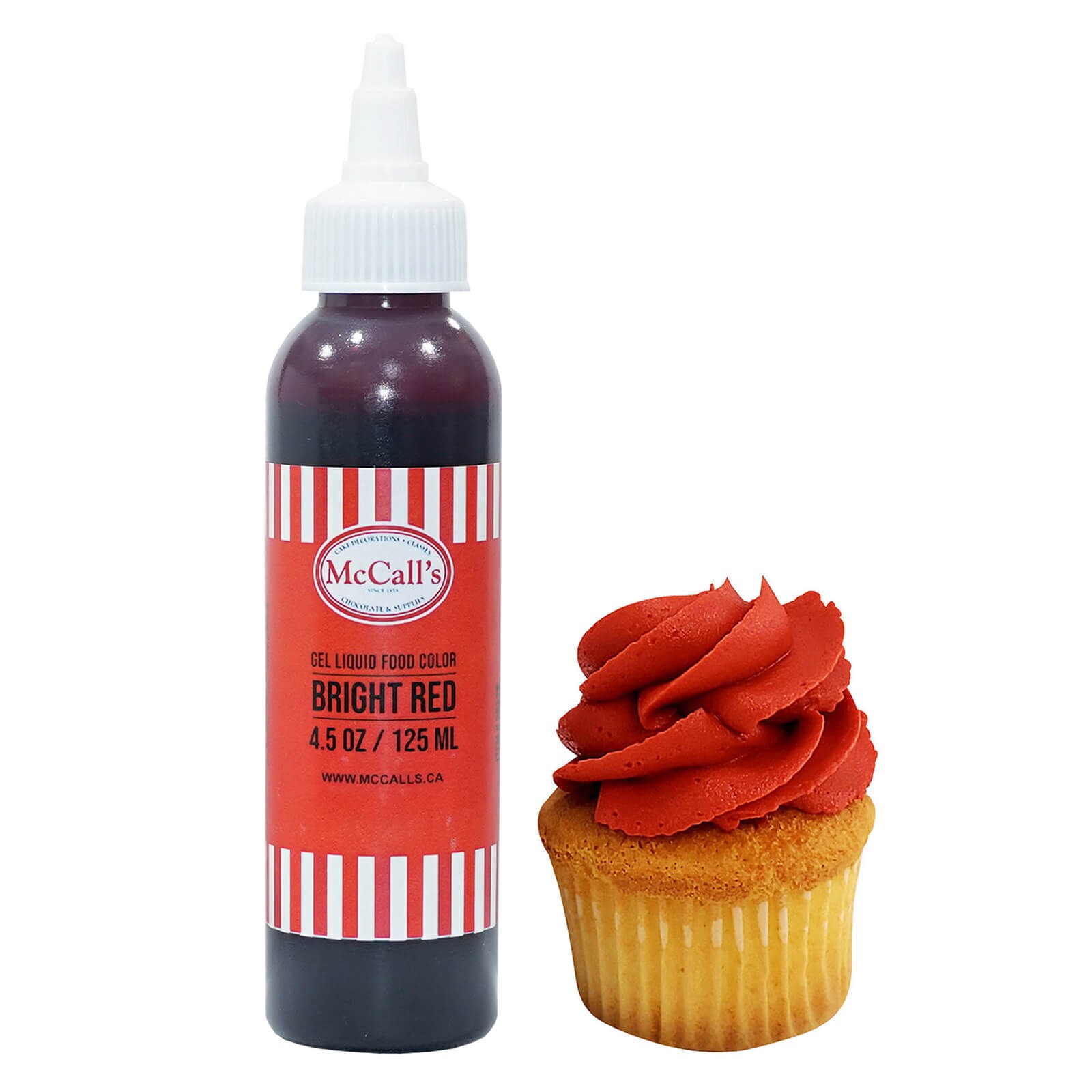 LIQUID GEL FOOD COLOR - BRIGHT RED 125 ML, 4.5 OZ