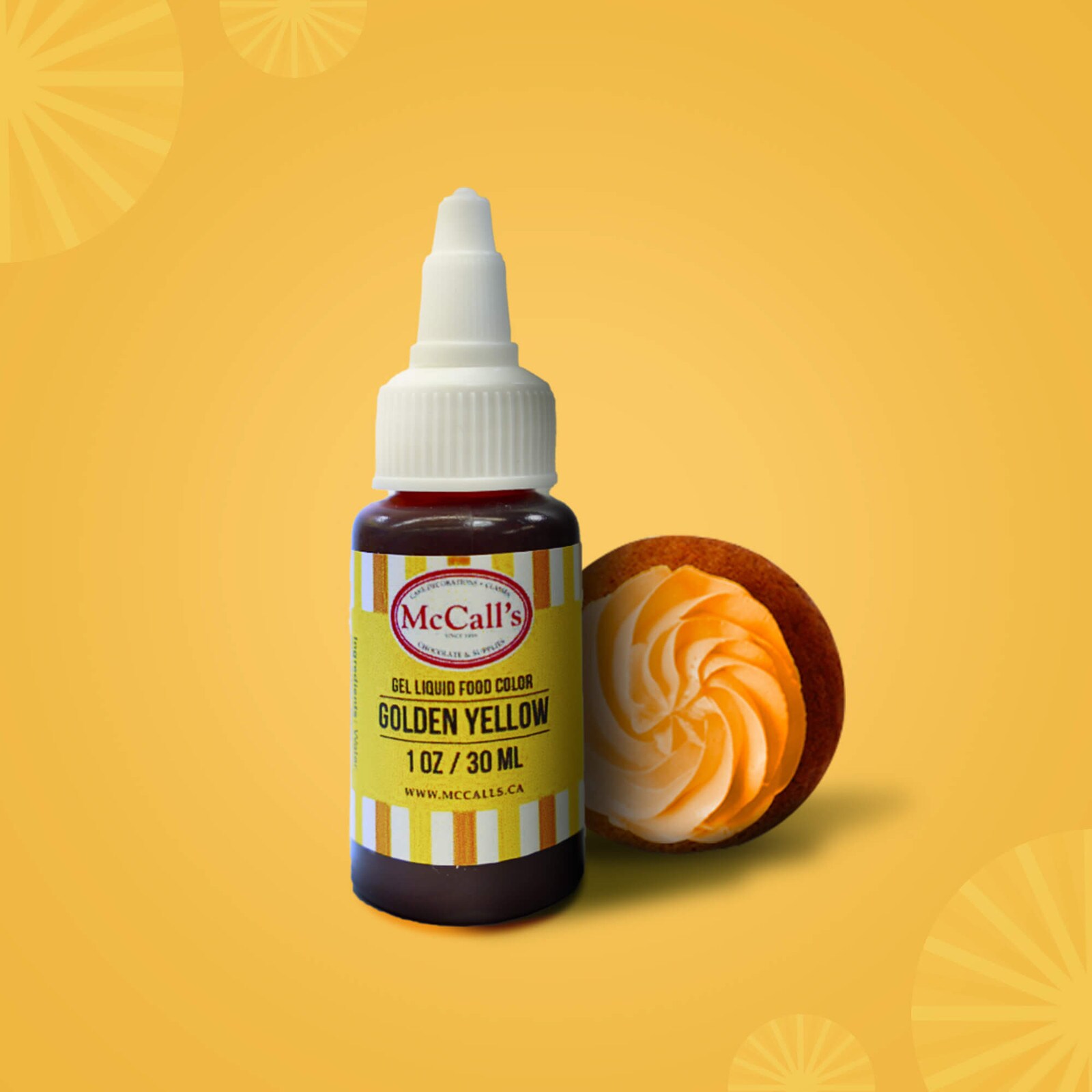 LIQUID GEL FOOD COLOR - GOLDEN YELLOW 30 ML, 1 OZ