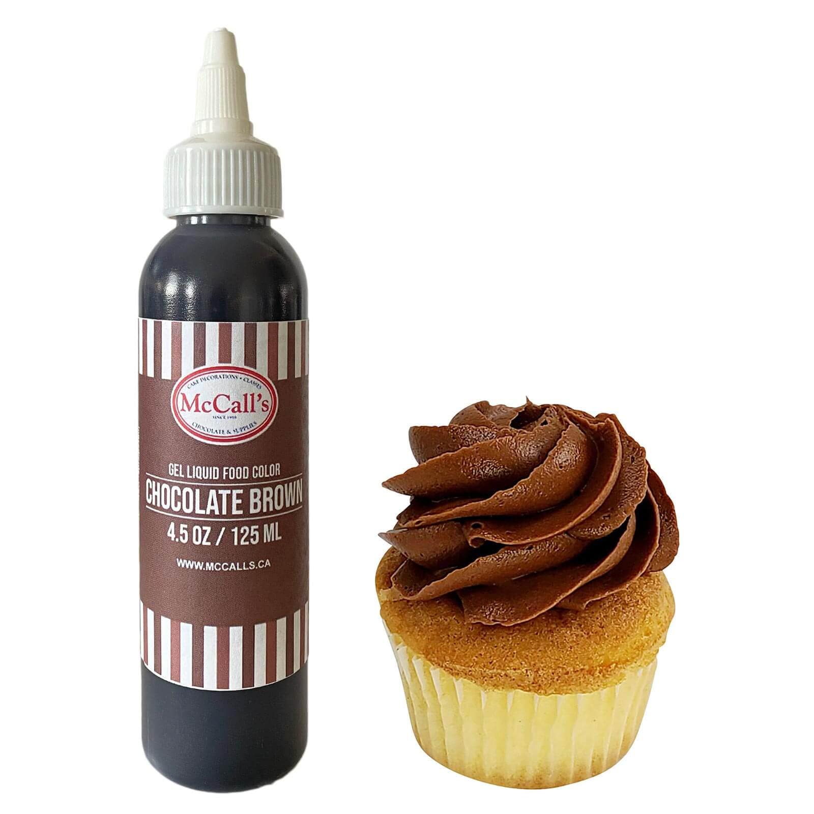 LIQUID GEL FOOD COLOR - CHOCOLATE BROWN 125 ML, 4.5 OZ