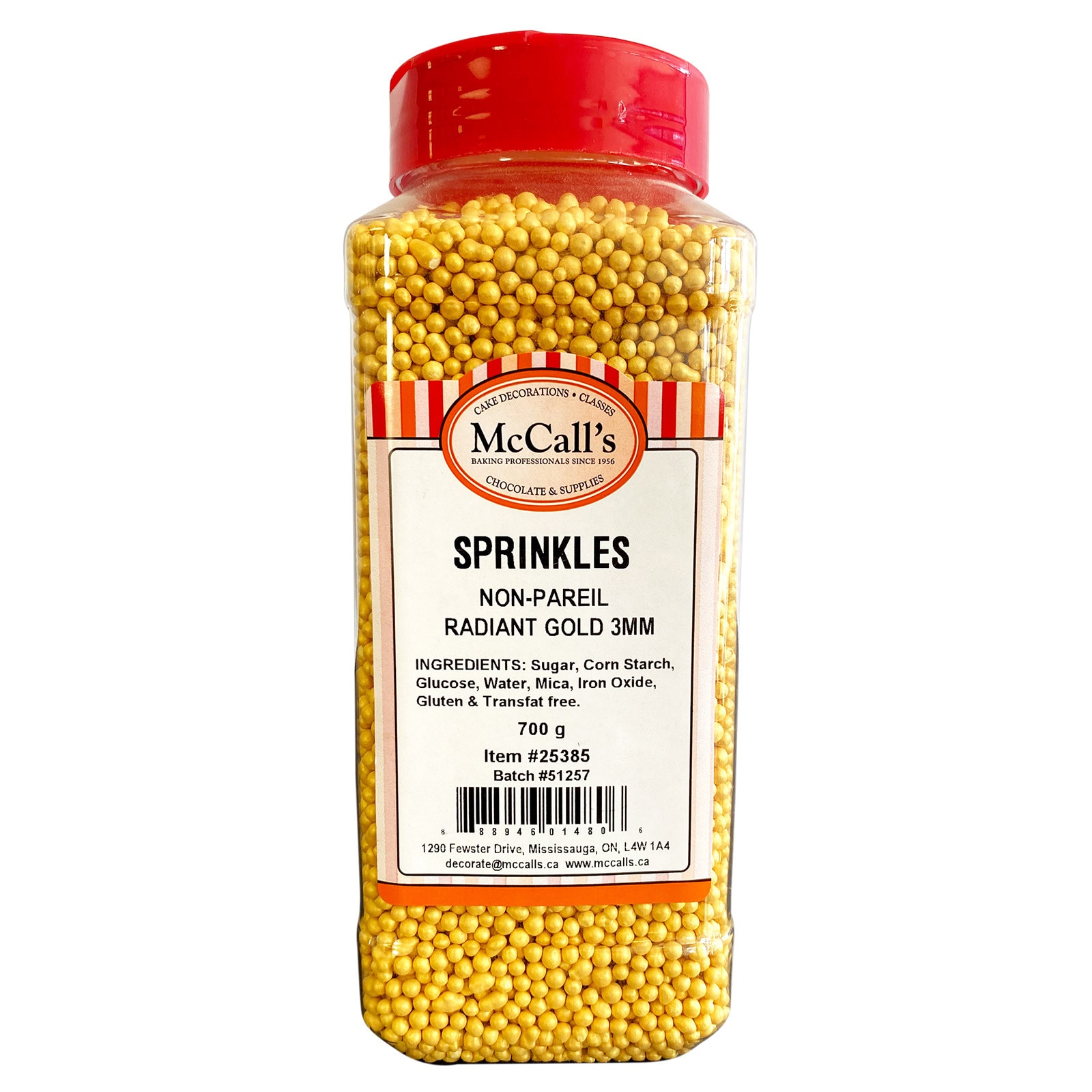 SPRINKLES NON-PAREIL RADIANT GOLD 3 MM 700 G