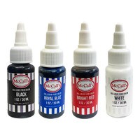 FOOD COLOR LIQUID GEL STARTER KIT - BLACK, ROYAL BLUE, BRIGHT RED & WHITE 1 OZ