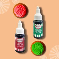 CHRISTMAS FOOD COLOR GEL STARTER KIT - EAF GREEN & SUPER RED