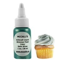 AIRBRUSH FOOD COLOR - SATIN SILVER SHIMMER 1 OZ / 30 ML