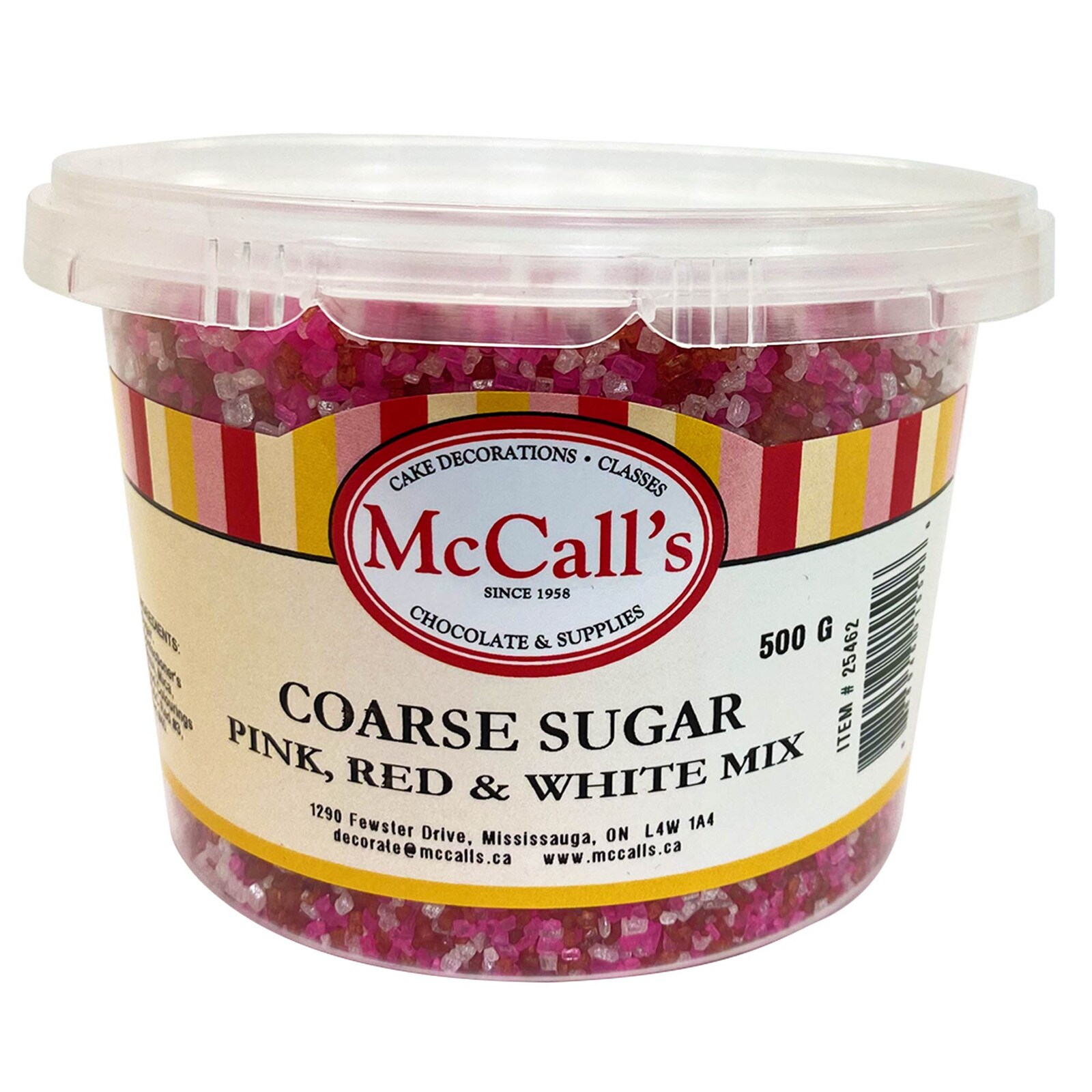 COARSE SUGAR - PINK, RED & WHITE MIX 500 G