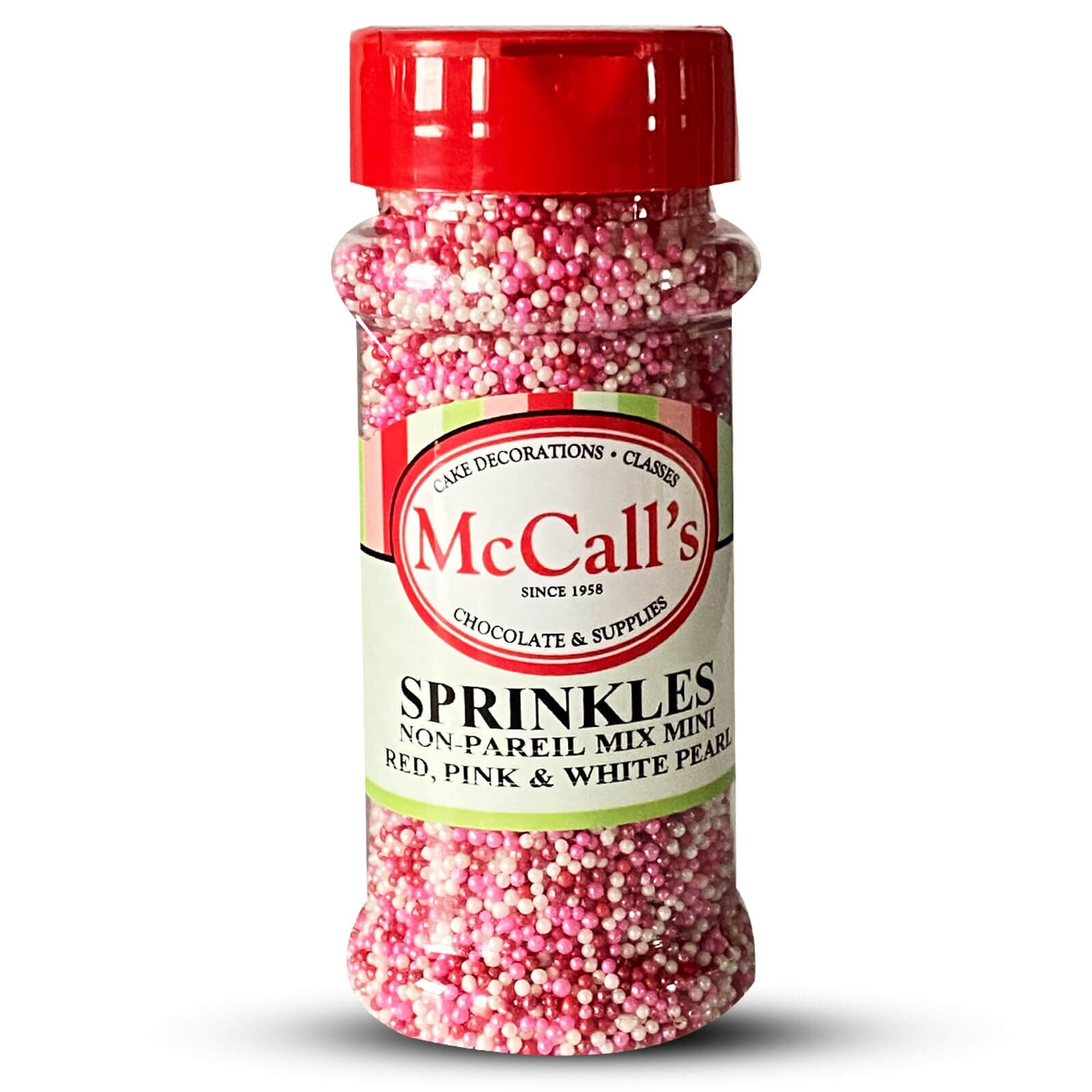 SPRINKLES NON PAREIL MINI MIX RED, PINK & WHITE PEARL 80 G