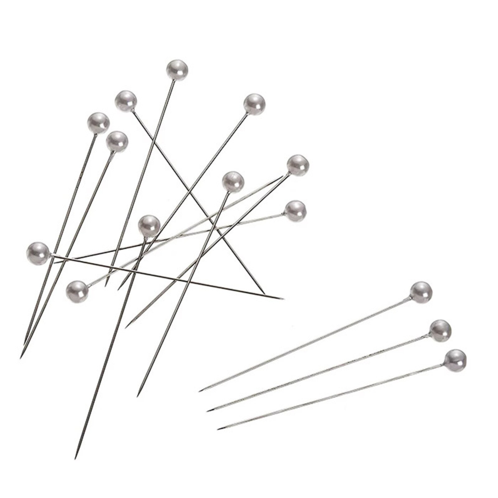 144/BOX WHITE PEARL ROUND HEAD PINS