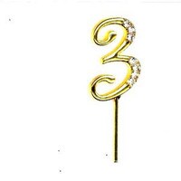 BLING PICK - GOLD NUMBER THREE 