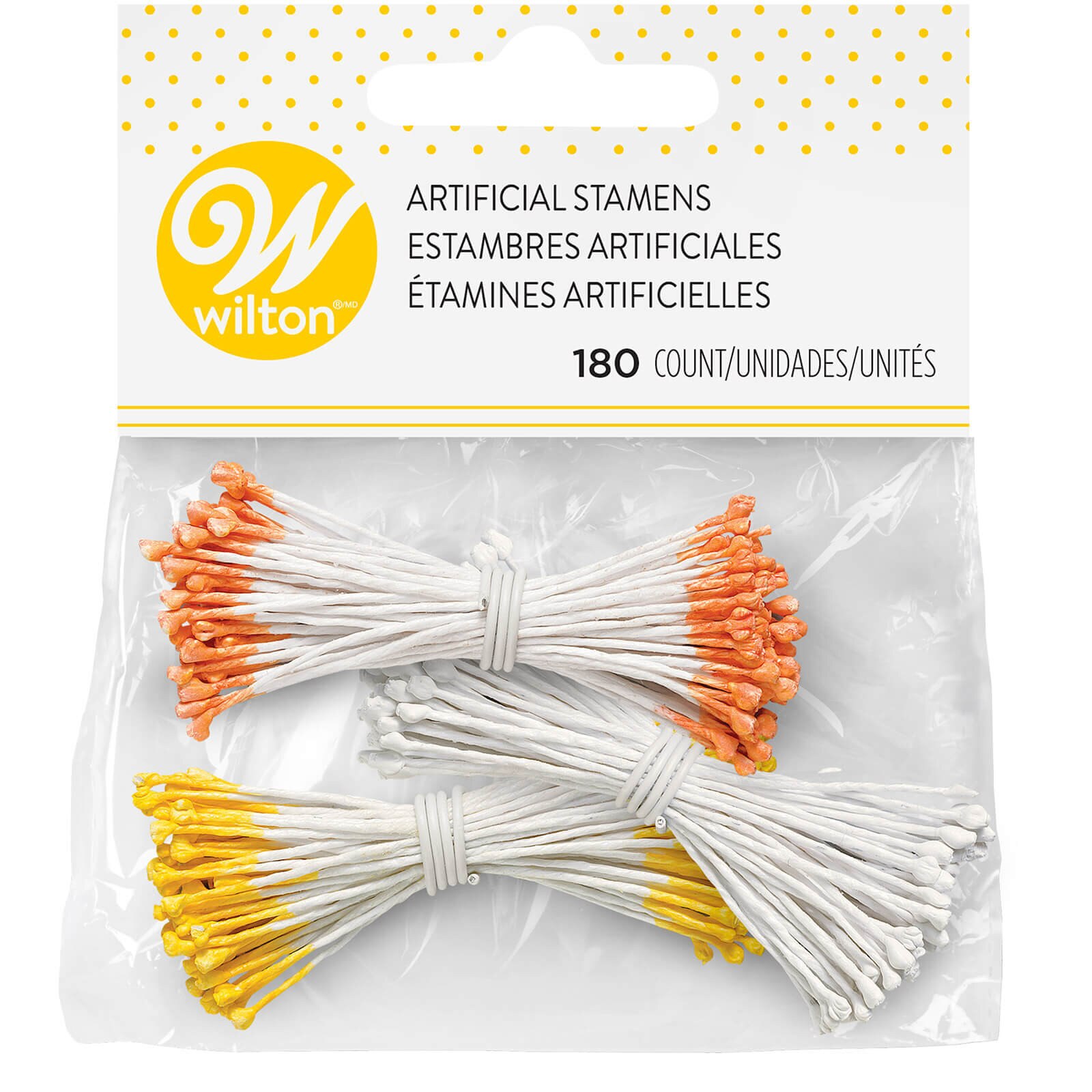 WILTON ARTIFICIAL STAMEN SETS - 3 NATURAL COLORS - 180 PCS