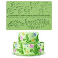 WILTON SILICONE MOLD - FERN & BUTTERFLY