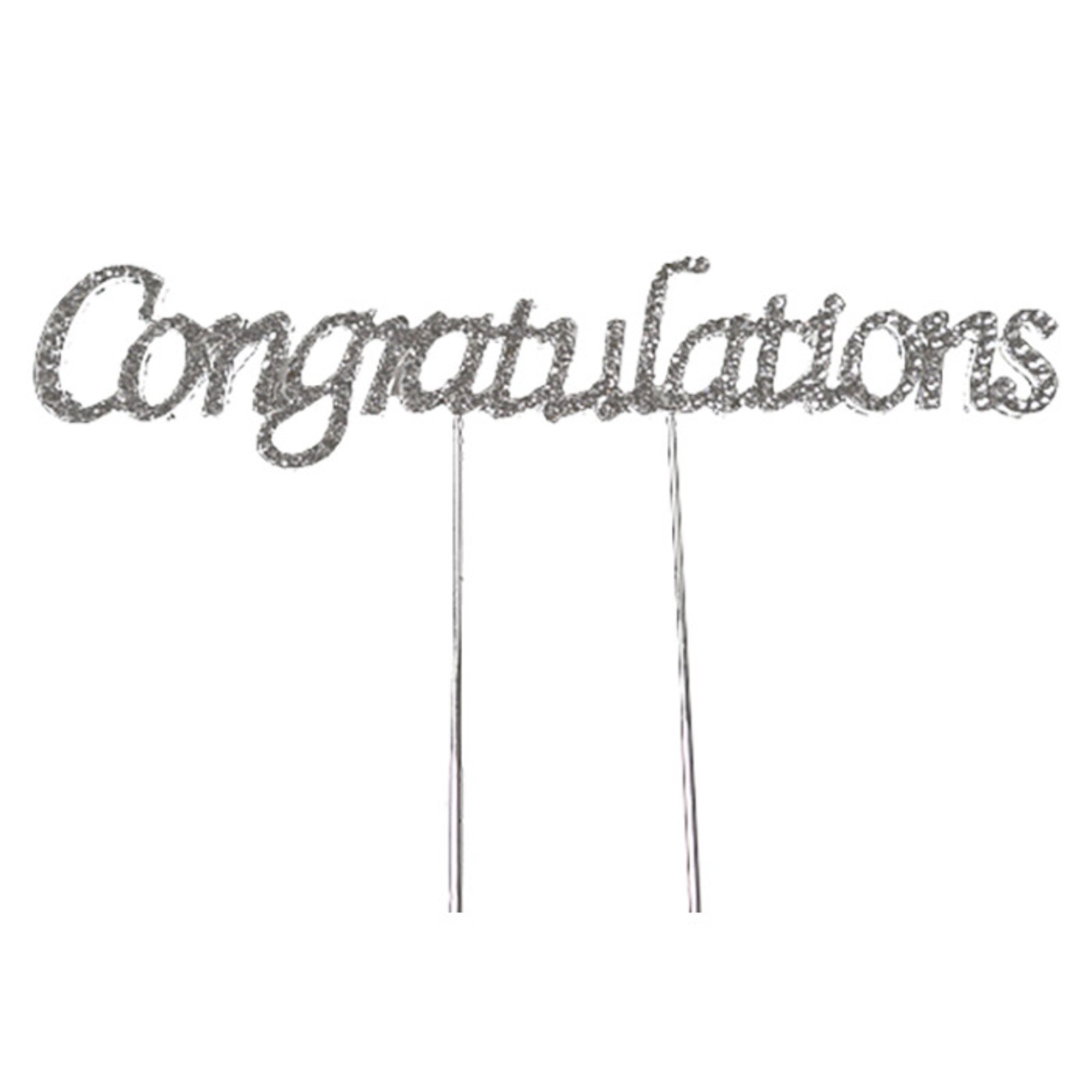 BLING PICK - SILVER CONGRATULATIONS 6 3/4"
