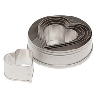 ATECO S/S PLAIN HEART CUTTER SET - 6 PC