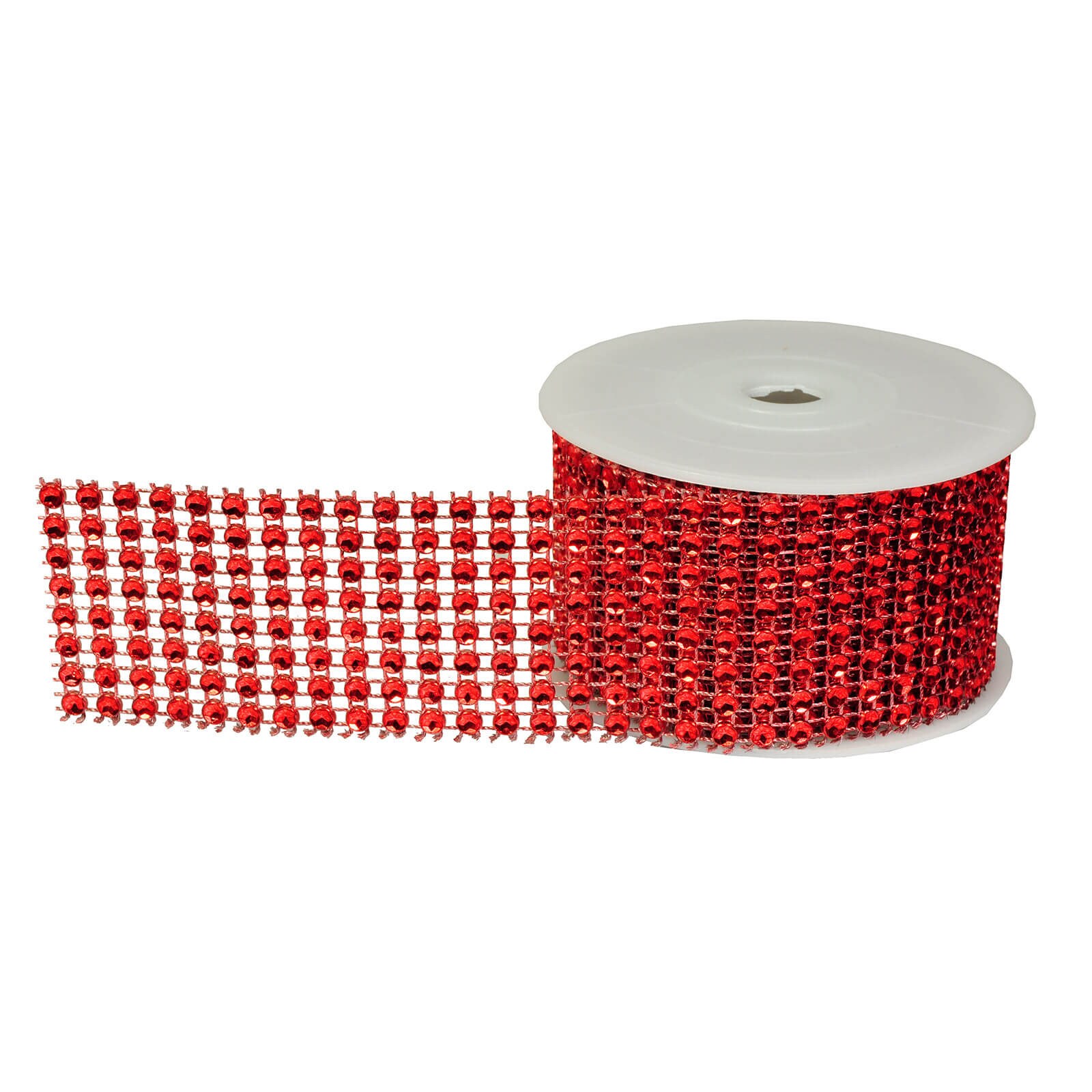 BLING RIBBON WRAP - RED 1 1/2" 3 YARDS