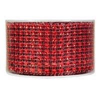 BLING RIBBON WRAP - RED 1 1/2" 3 YARDS