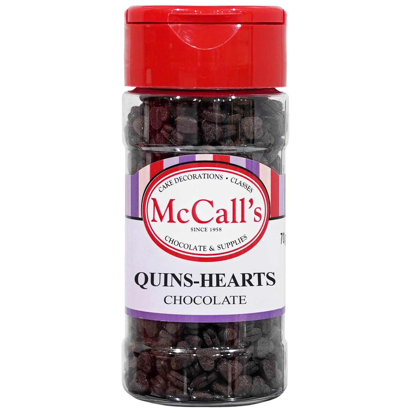 QUINS - CHOCOLATE FLAVOURED HEARTS 70 G