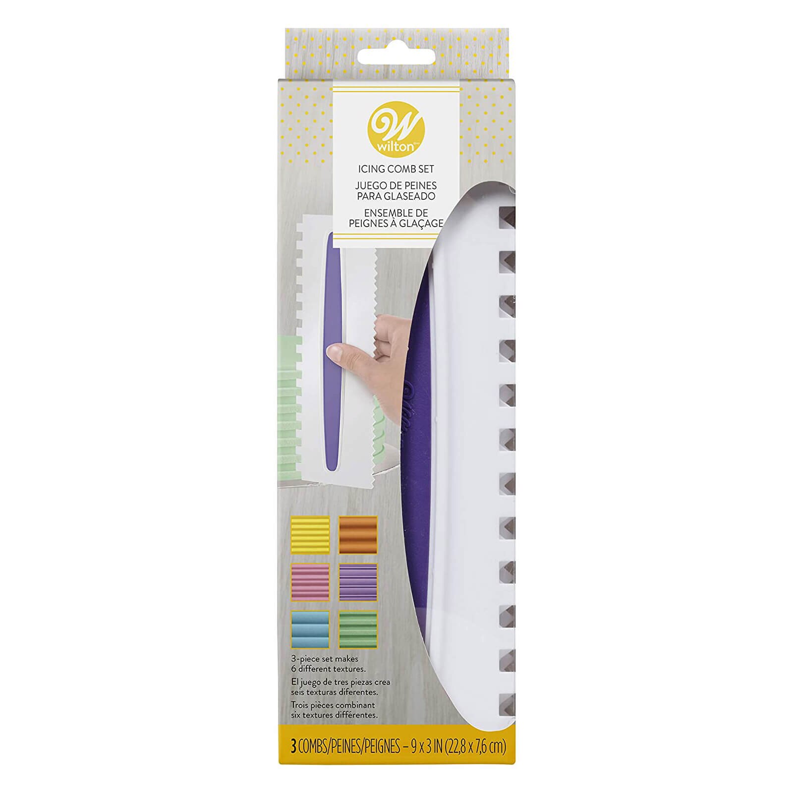 WILTON DOUBLE SIDED ICING COMB 3 PC SET