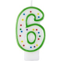 WILTON NUMERAL CANDLE #6 - 3"