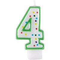 WILTON NUMERAL CANDLE #4 - 3"