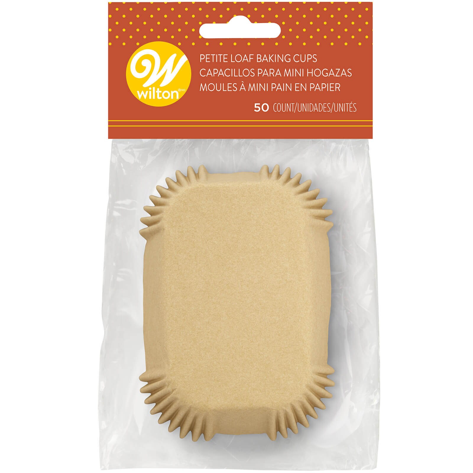 WILTON UNBLEACHED PETITE LOAF BAKING CUPS - 50 PCS