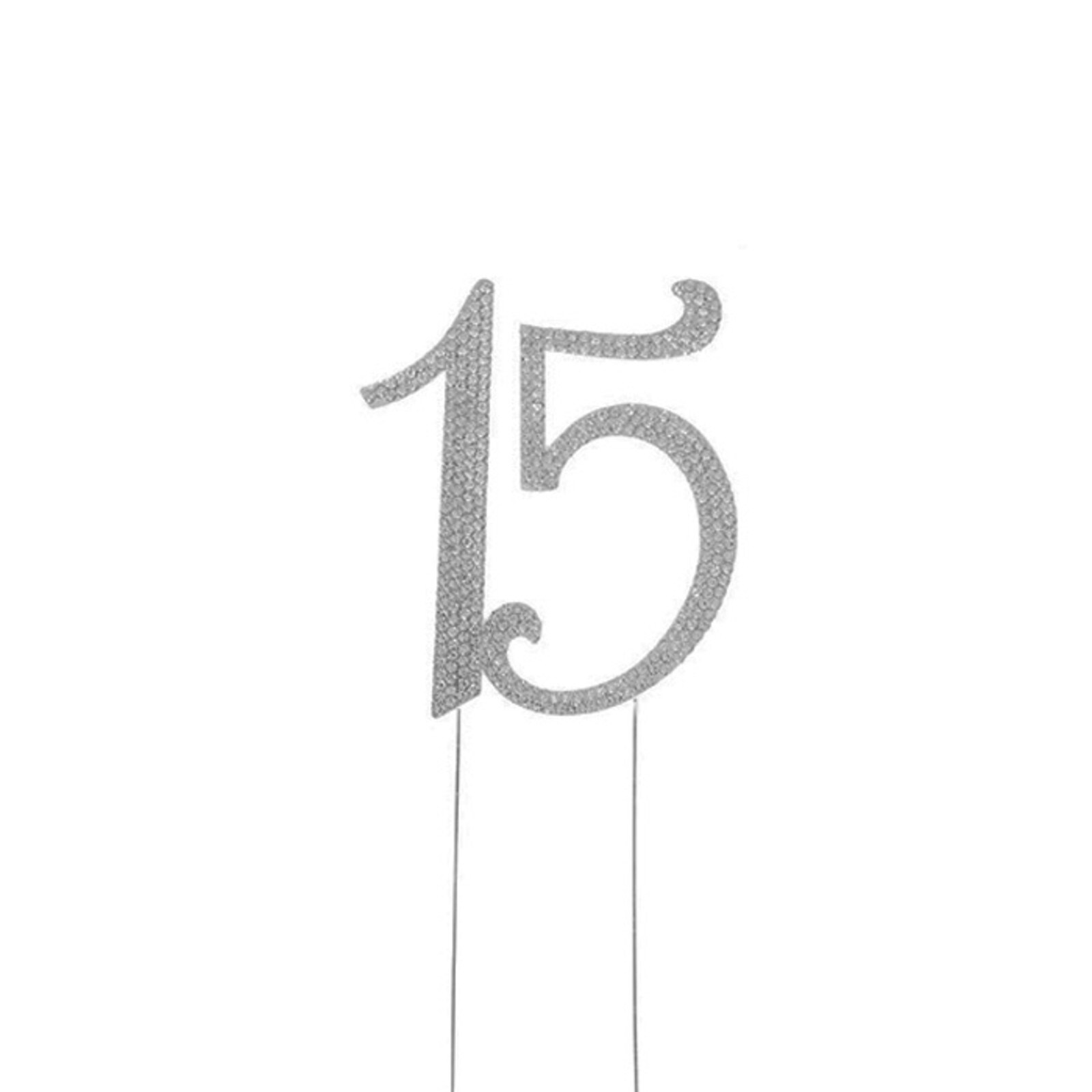 BLING PICK-  SILVER NUMBER 15 - 2 1/2" / 6.35 CM