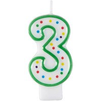 WILTON NUMERAL CANDLE #3 - 3"