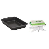 RECTANGULAR PAN 9" X 13" WITH WHITE CAKE STAND 