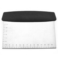 BENCH SCRAPER 6" X 3" - STAINLESS STEEL BLADE WITH BLACK HANDLE