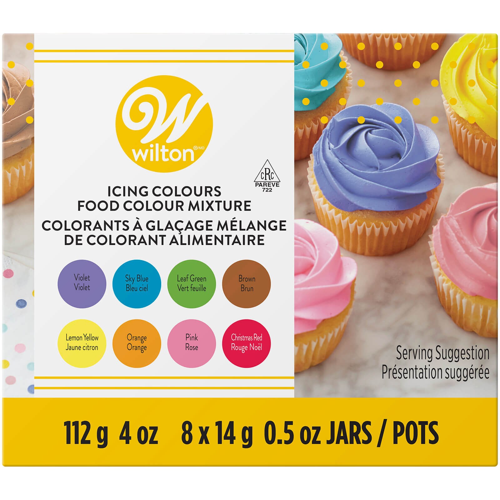 WILTON ICING COLOR PASTE 8 PIECE 1/2 OZ SET  