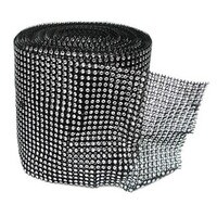 BLING! DAZZLE SILVER ON BLACK WRAP 5" X 10 YARDS 