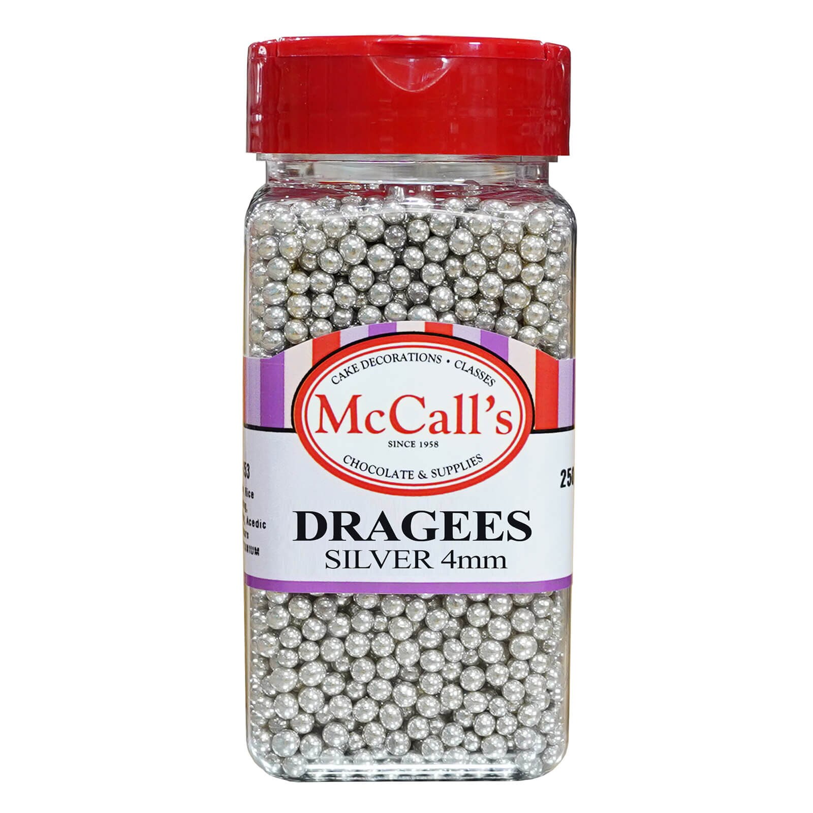 SILVER DRAGEE SMALL 4 MM  250 G