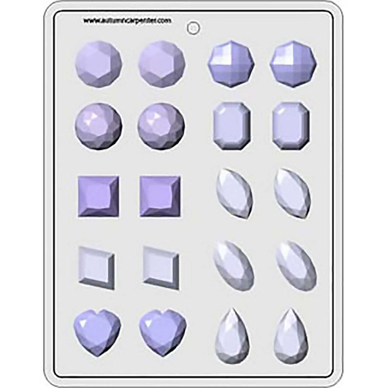 HARD CANDY MOLD - ASSORTED GEMS 1 1/4" (20)