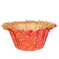 BAKING CUP RUFFLE MARIPOSA RED NATURAL STANDARD STD
